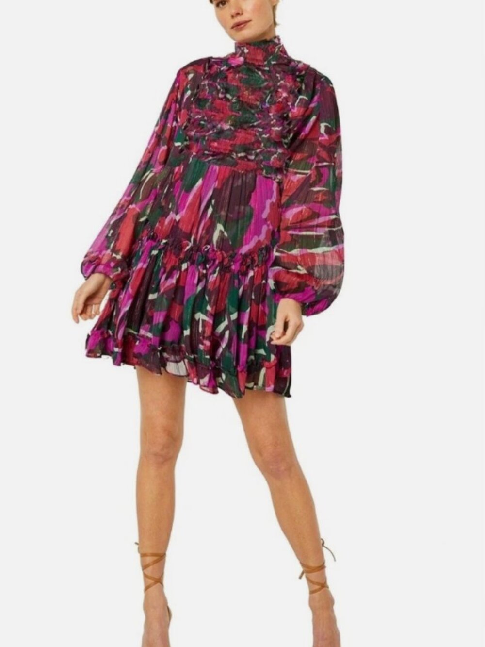 Beautiful MISA Los Angeles Jessa Holiday Sparkle Abstract Dress Size S